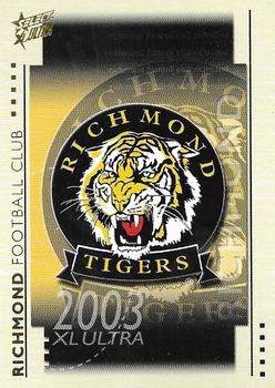 2003 Select XL Ultra AFL #63 Richmond Tigers Front